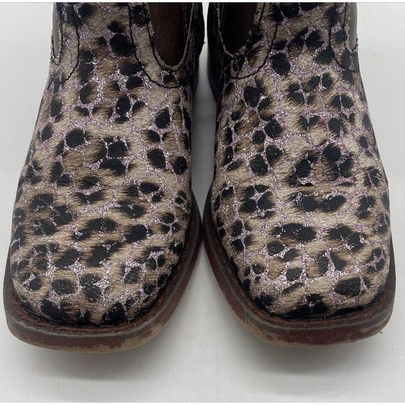 Roper Brand Little Kids Youth Sz 11 Brown Cheetah Print Cowboy Western Boot READ - Picture 8 of 8